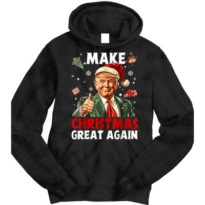 Make Christmas Great Again Funny Christmas Pajamas Tie Dye Hoodie