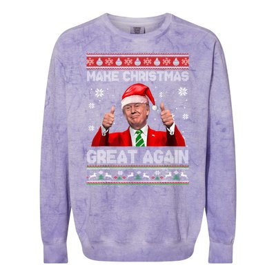 Make Christmas Great Again Ugly Xmas Funny Trump Colorblast Crewneck Sweatshirt