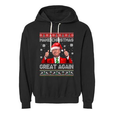 Make Christmas Great Again Ugly Xmas Funny Trump Garment-Dyed Fleece Hoodie