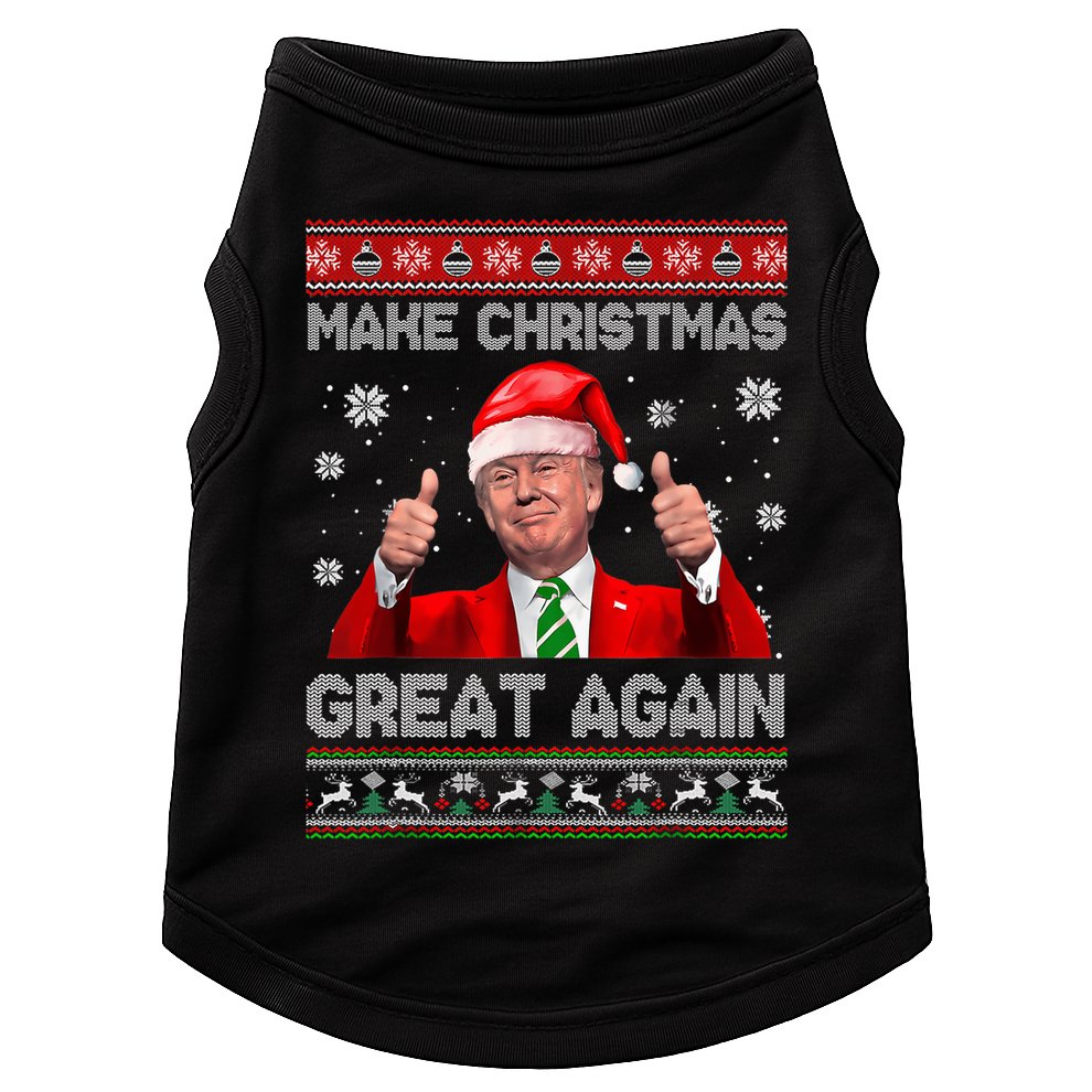Make Christmas Great Again Ugly Xmas Funny Trump Doggie Tank