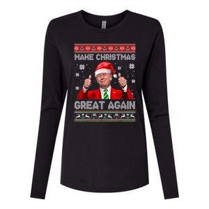 Make Christmas Great Again Ugly Xmas Funny Trump Womens Cotton Relaxed Long Sleeve T-Shirt