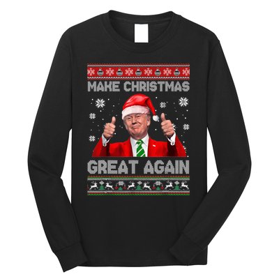 Make Christmas Great Again Ugly Xmas Funny Trump Long Sleeve Shirt