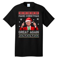 Make Christmas Great Again Ugly Xmas Funny Trump Tall T-Shirt