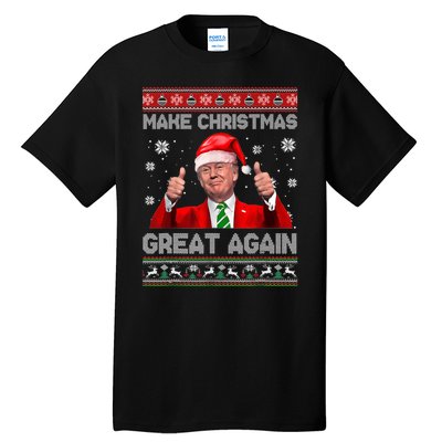 Make Christmas Great Again Ugly Xmas Funny Trump Tall T-Shirt