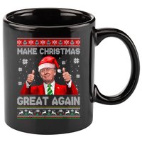 Make Christmas Great Again Ugly Xmas Funny Trump 11oz C Handle Ceramic Mug