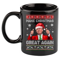 Make Christmas Great Again Ugly Xmas Funny Trump 11oz C Handle Ceramic Mug