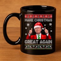 Make Christmas Great Again Ugly Xmas Funny Trump 11oz C Handle Ceramic Mug