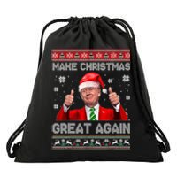 Make Christmas Great Again Ugly Xmas Funny Trump Drawstring Bag