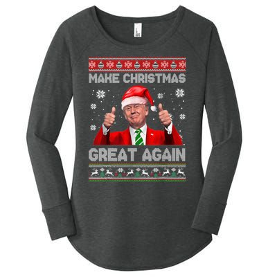 Make Christmas Great Again Ugly Xmas Funny Trump Women's Perfect Tri Tunic Long Sleeve Shirt