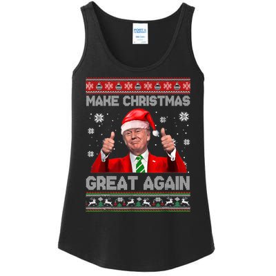 Make Christmas Great Again Ugly Xmas Funny Trump Ladies Essential Tank