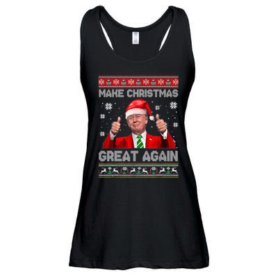 Make Christmas Great Again Ugly Xmas Funny Trump Ladies Essential Flowy Tank