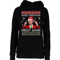 Make Christmas Great Again Ugly Xmas Funny Trump Womens Funnel Neck Pullover Hood