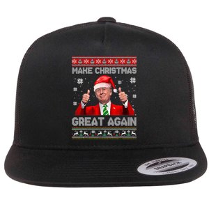 Make Christmas Great Again Ugly Xmas Funny Trump Flat Bill Trucker Hat