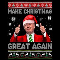 Make Christmas Great Again Ugly Xmas Funny Trump Flat Bill Trucker Hat