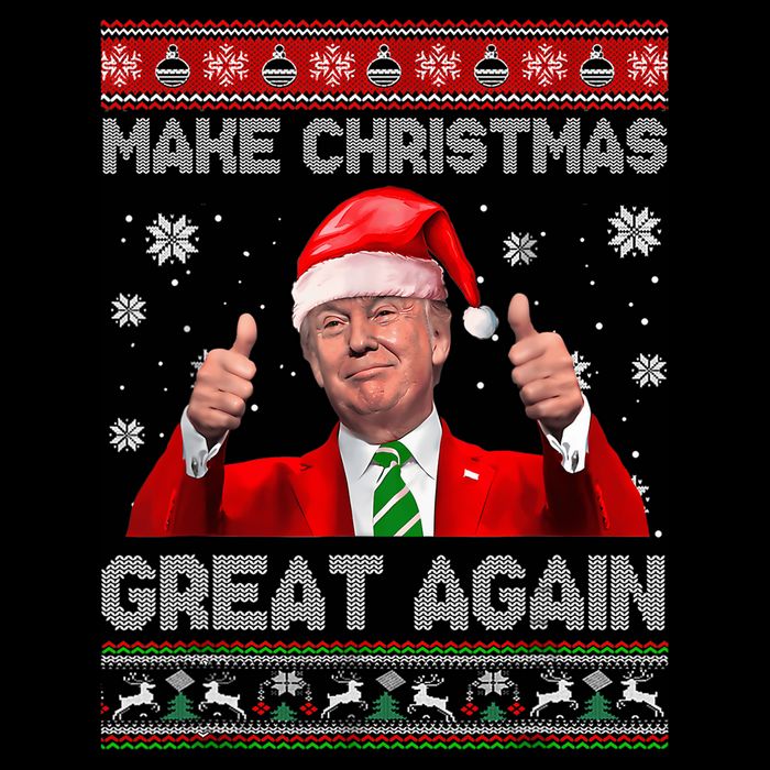 Make Christmas Great Again Ugly Xmas Funny Trump Flat Bill Trucker Hat