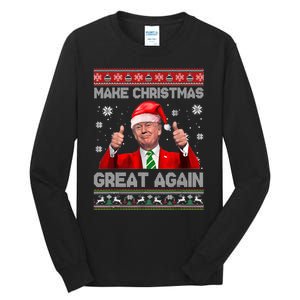 Make Christmas Great Again Ugly Xmas Funny Trump Tall Long Sleeve T-Shirt