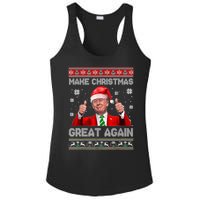 Make Christmas Great Again Ugly Xmas Funny Trump Ladies PosiCharge Competitor Racerback Tank