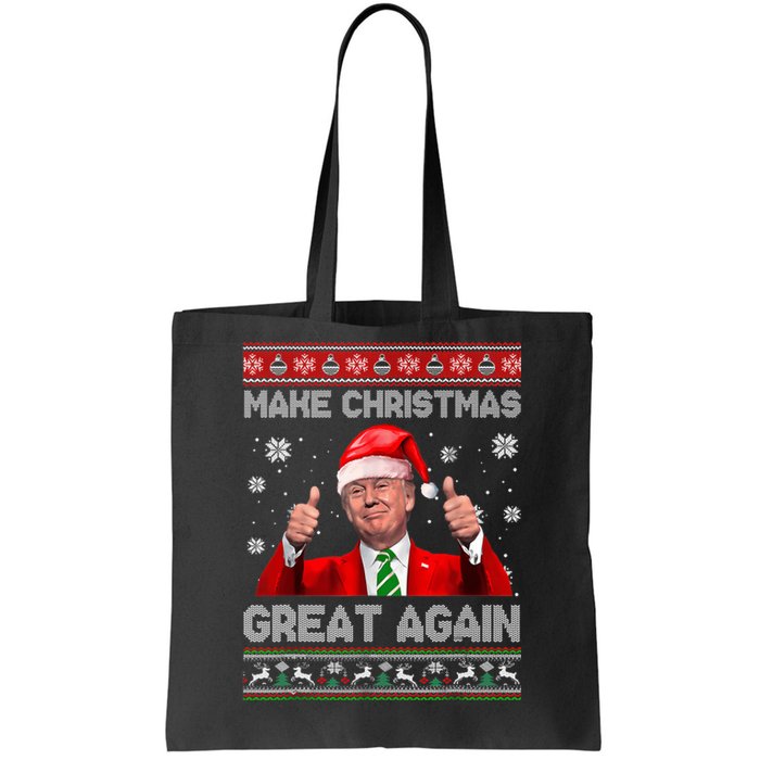 Make Christmas Great Again Ugly Xmas Funny Trump Tote Bag