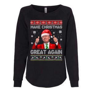 Make Christmas Great Again Ugly Xmas Funny Trump Womens California Wash Sweatshirt