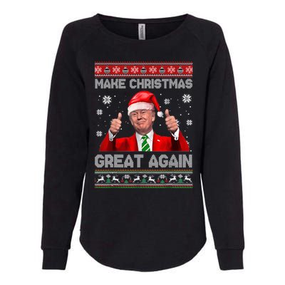 Make Christmas Great Again Ugly Xmas Funny Trump Womens California Wash Sweatshirt