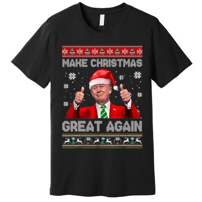 Make Christmas Great Again Ugly Xmas Funny Trump Premium T-Shirt