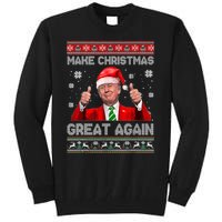 Make Christmas Great Again Ugly Xmas Funny Trump Tall Sweatshirt