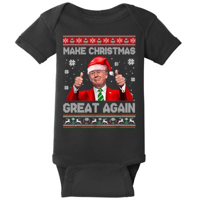 Make Christmas Great Again Ugly Xmas Funny Trump Baby Bodysuit
