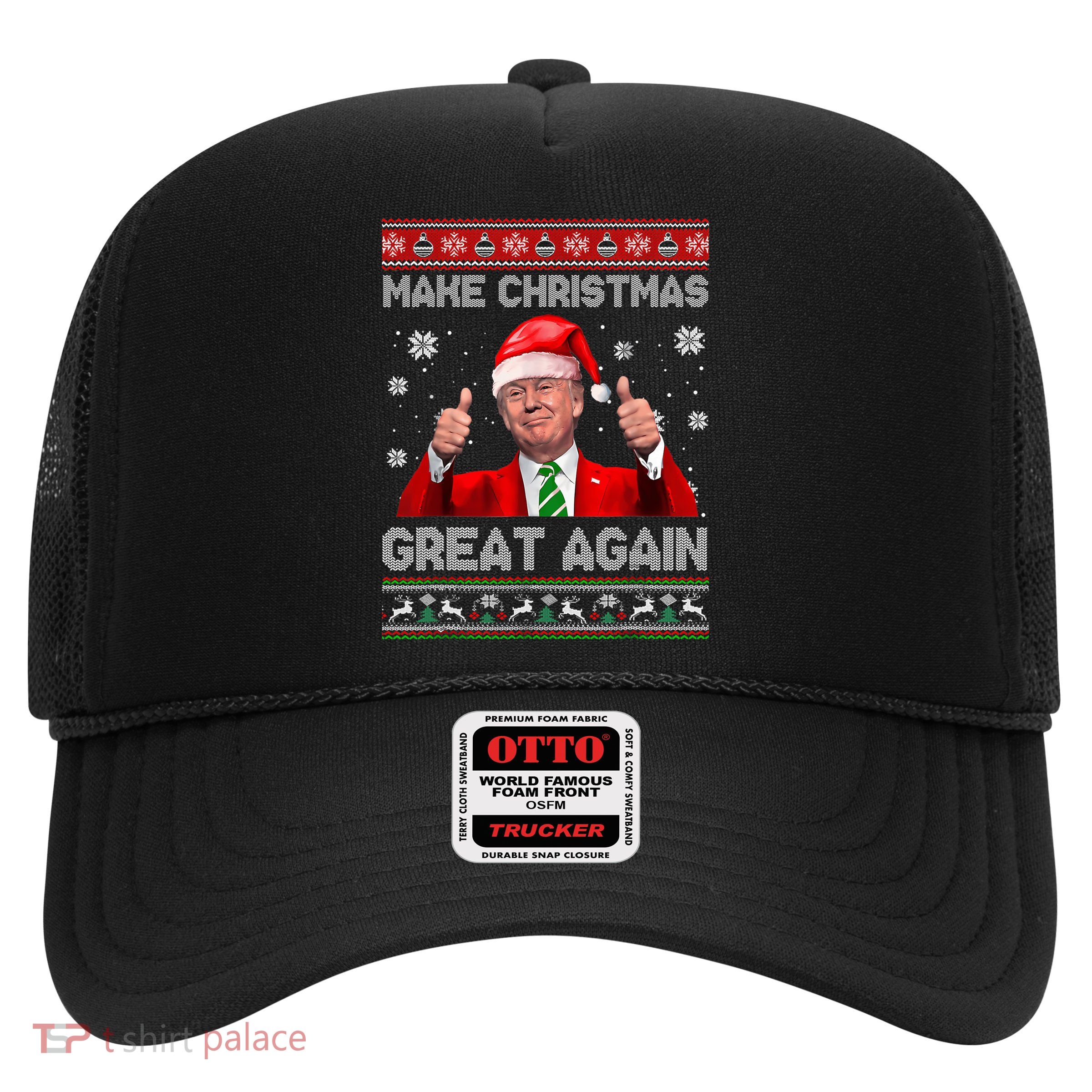Make Christmas Great Again Ugly Xmas Funny Trump Trucker Hat