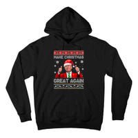 Make Christmas Great Again Ugly Xmas Funny Trump Tall Hoodie