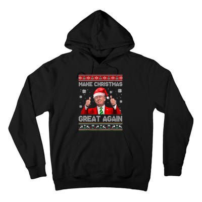 Make Christmas Great Again Ugly Xmas Funny Trump Tall Hoodie