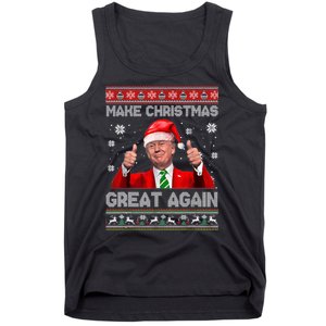 Make Christmas Great Again Ugly Xmas Funny Trump Tank Top