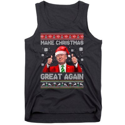 Make Christmas Great Again Ugly Xmas Funny Trump Tank Top