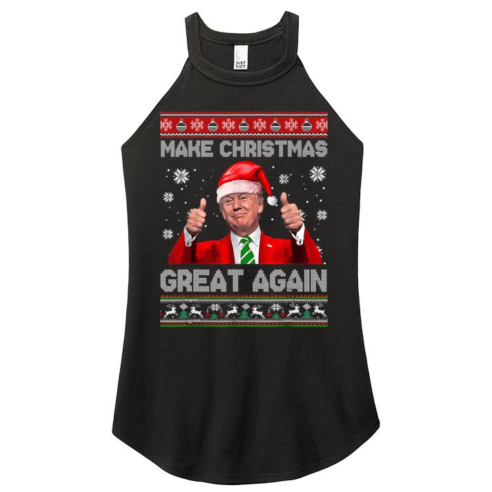 Make Christmas Great Again Ugly Xmas Funny Trump Women's Perfect Tri Rocker Tank