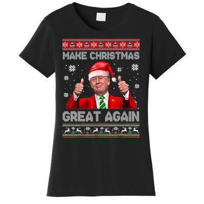 Make Christmas Great Again Ugly Xmas Funny Trump Women's T-Shirt