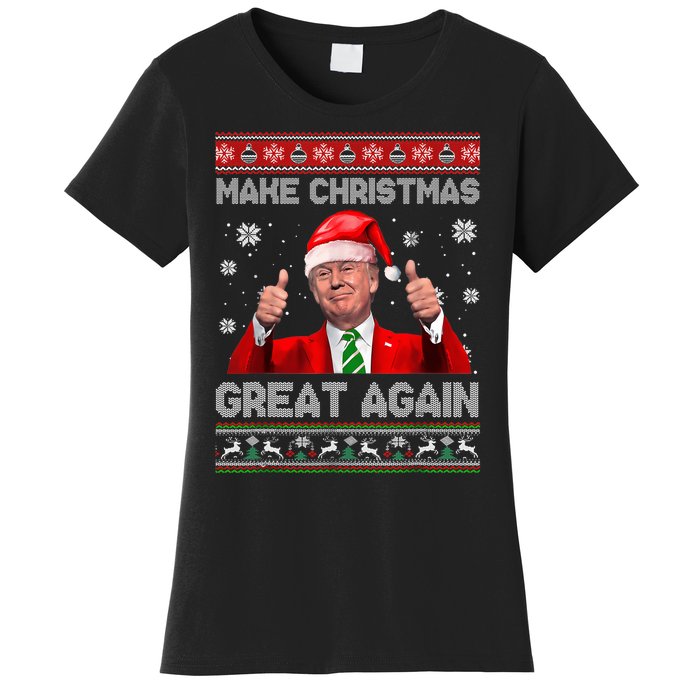 Make Christmas Great Again Ugly Xmas Funny Trump Women's T-Shirt