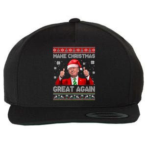 Make Christmas Great Again Ugly Xmas Funny Trump Wool Snapback Cap