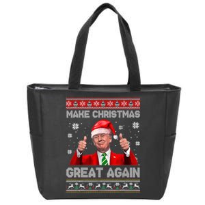 Make Christmas Great Again Ugly Xmas Funny Trump Zip Tote Bag