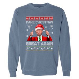 Make Christmas Great Again Ugly Xmas Funny Trump Garment-Dyed Sweatshirt