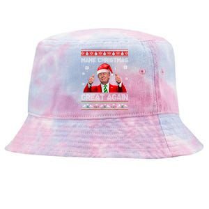 Make Christmas Great Again Ugly Xmas Funny Trump Tie-Dyed Bucket Hat