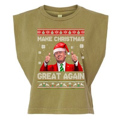 Make Christmas Great Again Ugly Xmas Funny Trump Garment-Dyed Women's Muscle Tee