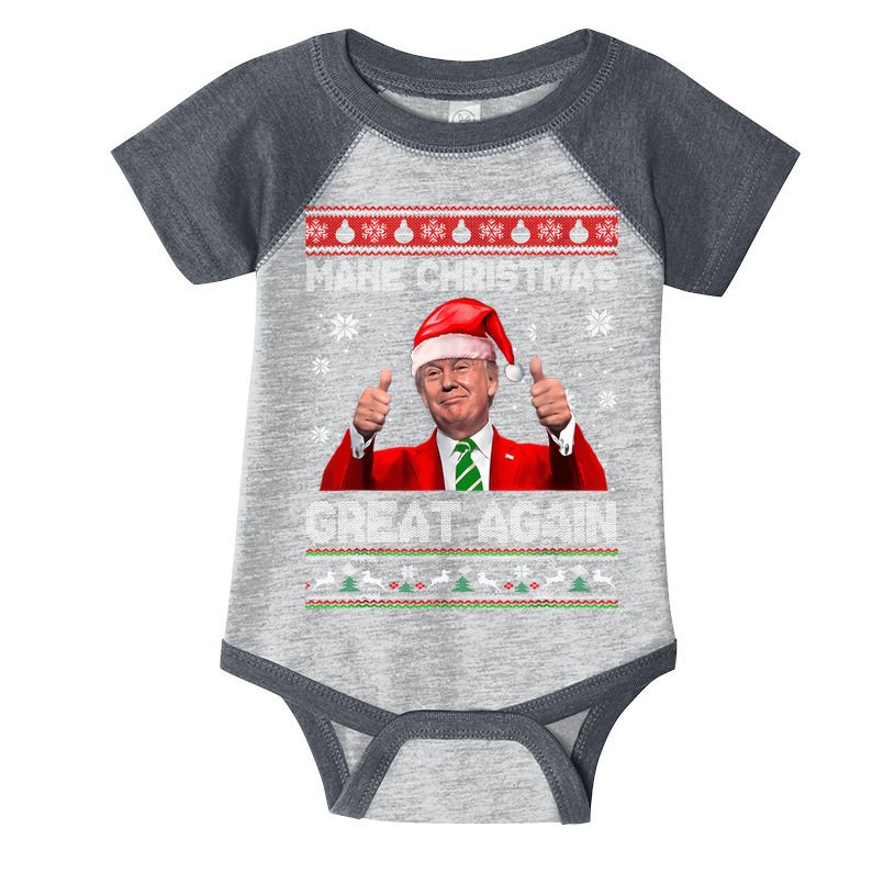 Make Christmas Great Again Ugly Xmas Funny Trump Infant Baby Jersey Bodysuit