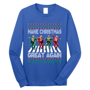 Make Christmas Great Again Ugly Trump Dance Santa Funny Gift Long Sleeve Shirt