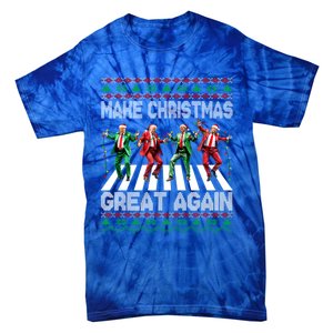 Make Christmas Great Again Ugly Trump Dance Santa Funny Gift Tie-Dye T-Shirt