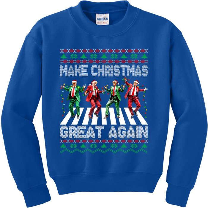 Make Christmas Great Again Ugly Trump Dance Santa Funny Gift Kids Sweatshirt