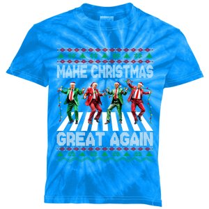 Make Christmas Great Again Ugly Trump Dance Santa Funny Gift Kids Tie-Dye T-Shirt