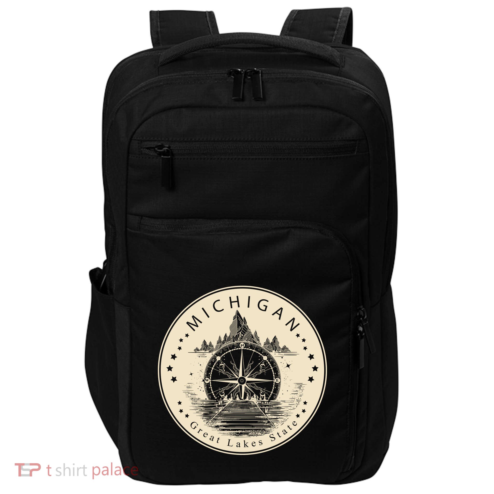 Michigan Compass Great Lake State MI Pride USA Impact Tech Backpack