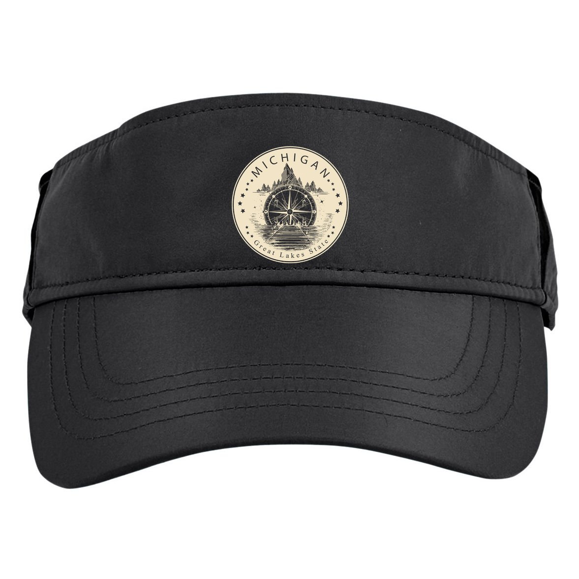 Michigan Compass Great Lake State MI Pride USA Adult Drive Performance Visor