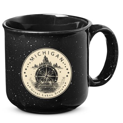 Michigan Compass Great Lake State MI Pride USA 15oz Campfire Ceramic Mug