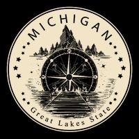 Michigan Compass Great Lake State MI Pride USA Flatbill Hat