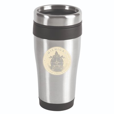Michigan Compass Great Lake State MI Pride USA 16oz Travel Tumbler